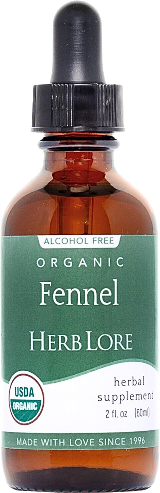 Herb Lore Organic Fennel Seed Tincture - Soothes Gas &amp Bloating - Lactation Support Supplement - 2 fl oz