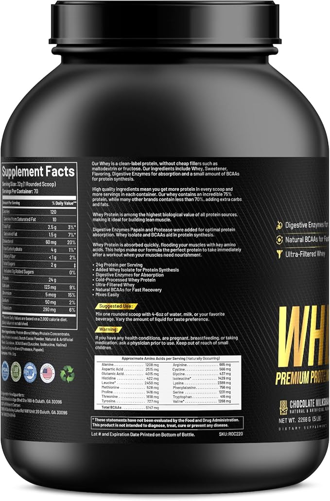 5lb Whey Protein Chocolate – 70 Servings
