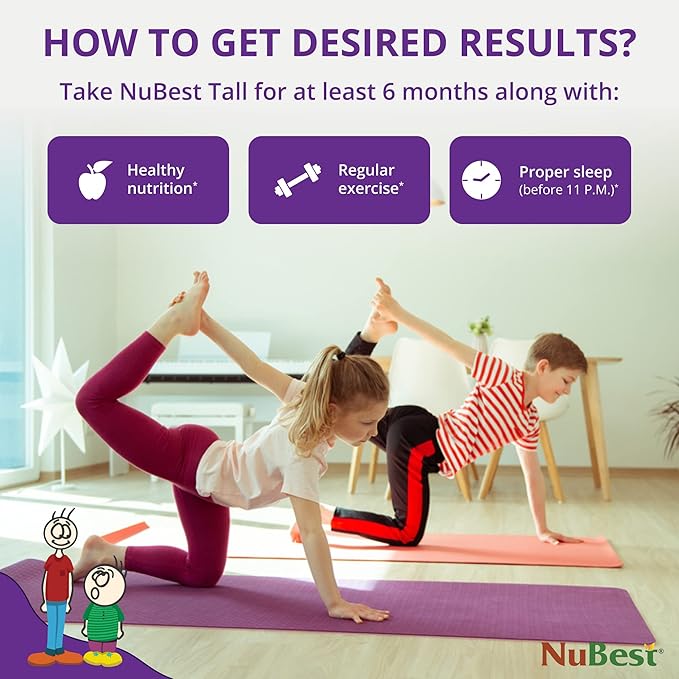 NuBest Tall | Support Bone Strength Bone Health Enhanced Immune and Whole Body Wellness with Calcium Collagen and Herbs for Ages 5+ &amp Teens | 60 Capsules