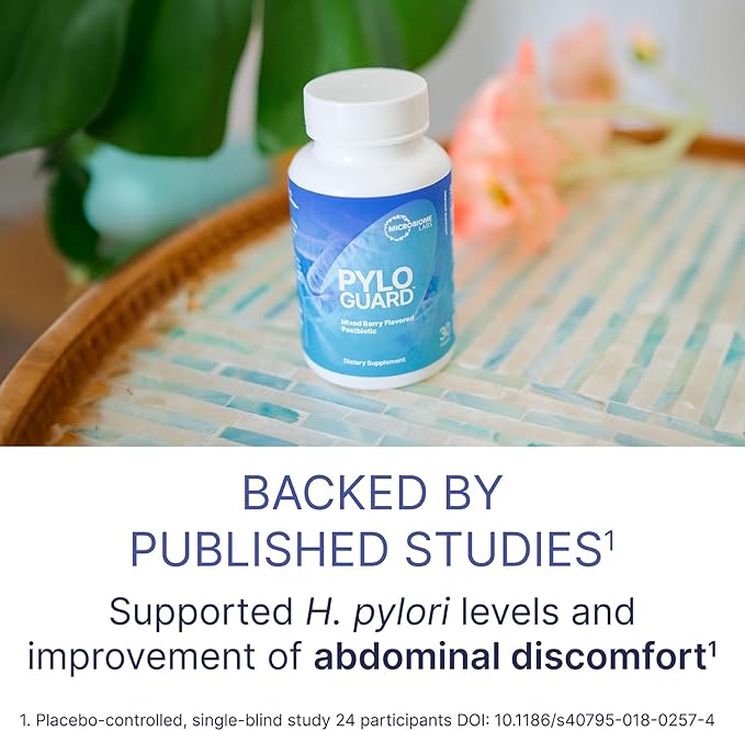 Microbiome Labs PyloGuard - Patented L reuteri DSM17648 to Improve Digestive Comfort - Gut Health &amp Immune Support Supplement - Postbiotic (30 Capsules)