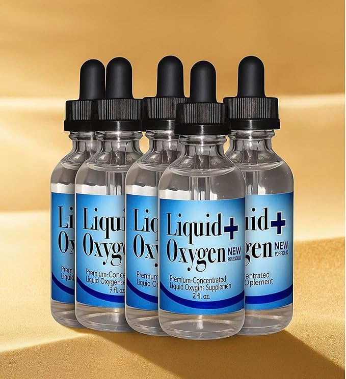 Stabilized Liquid Oxygen Drops – Concentrated Supplement to Oxygenate The Body Boost Energy Support Immunity Hydration and Overall Wellness | Vegan and Sugar-Free 5 Bottles. New Formula