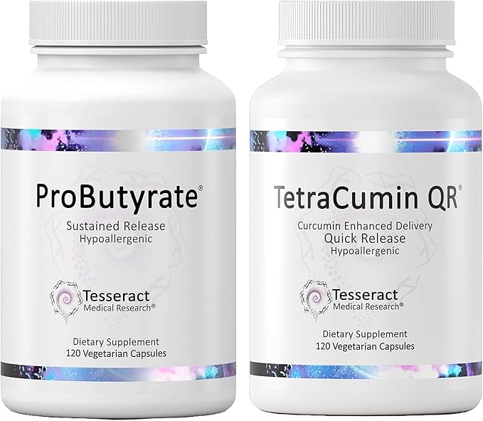 Tesseract Medical Research Optimal Gut &amp Tissue Bundle Butyric Acid Complex Gastrointestinal and Curcumin Metabolite Joint Relief Supplement