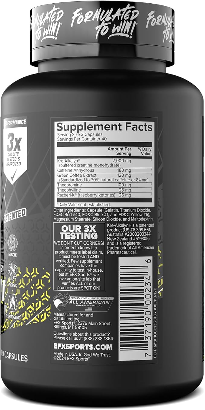 EFX Sports Kre-Alkalyn Hardcore 120 Capsules