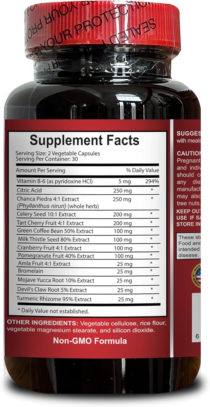 Generic URIC Acid Support Formula - Support Healthy Uric Acid Level Celery Seed Extract uric Acid Solution Milk Thistle - 2 Bottles 120 Capsules