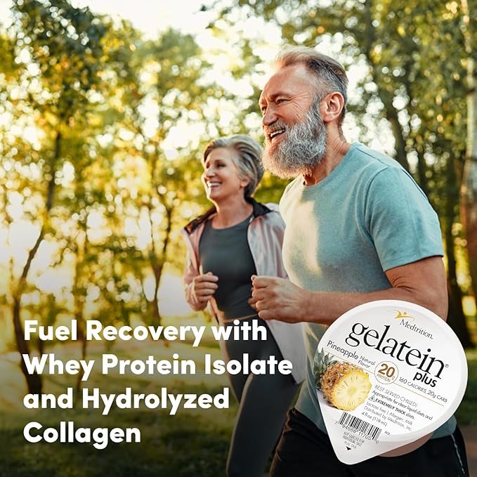ProSource Gelatein Plus Pineapple: 20 Grams of Proteins. Ideal for Clear Liquid Diets Swallowing Difficulties Dialysis and Oncology. Great Pre or Post Workout Snack. (12 Pack) …