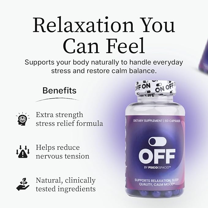 PSICÓESPACIO ON &amp Off Day &amp Night Supplement Bundle – Natural Energy with Ashwagandha + Sleep Aid with Melatonin &amp L-Theanine for Adults Focus Relaxation &amp Mood Support 60 Count Eac