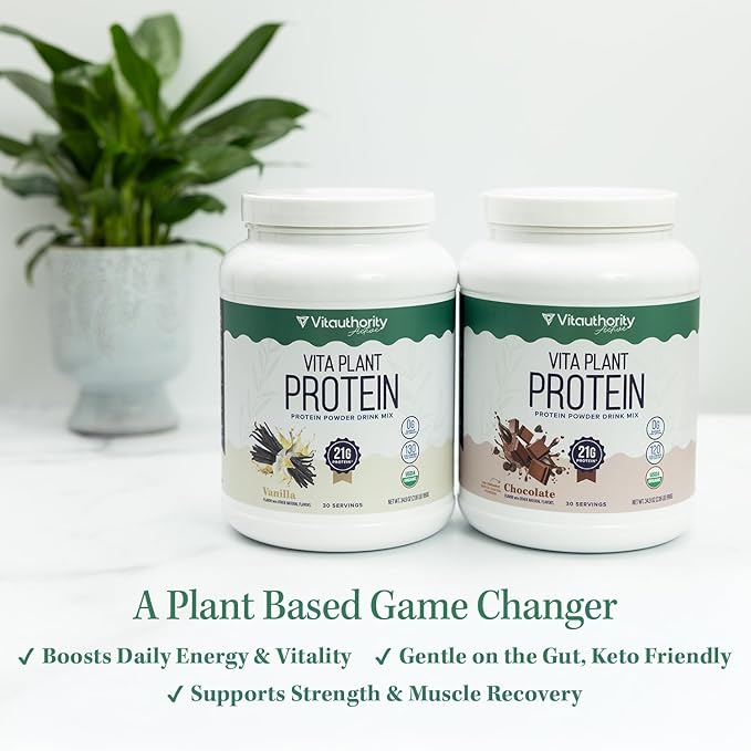Organic Plant Based Protein for Women Complete Vegan Protein Powder with BCAAs &amp MCTs Plant-Based 21g Dairy-Free Gluten-Free No Added Sugar Supports Muscle Recovery (Chocolate Flavored 30 Servi