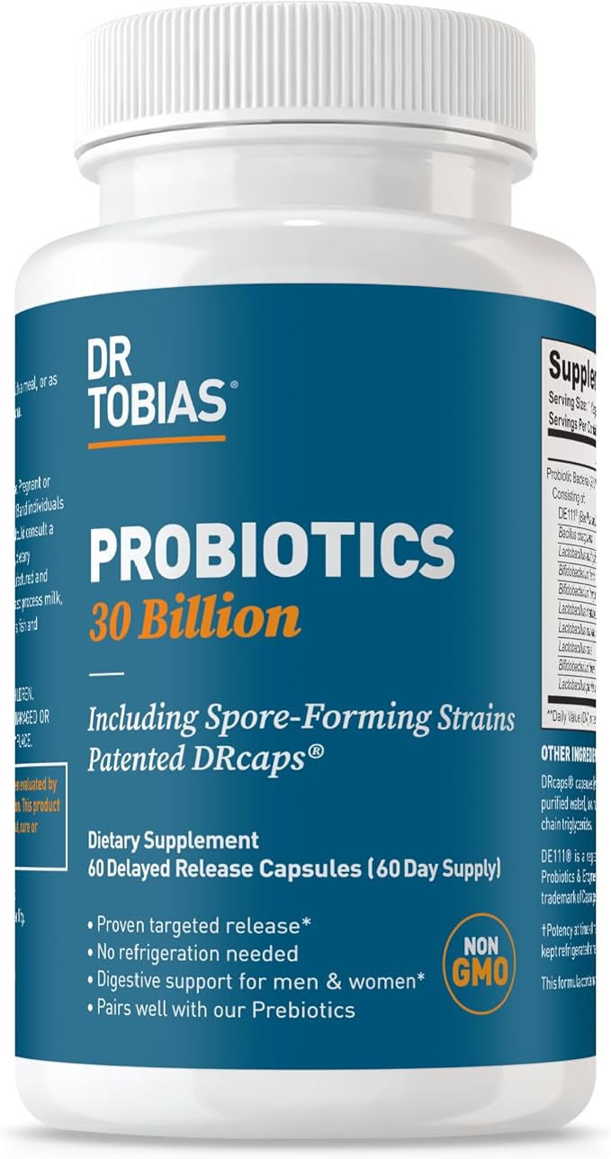 Dr. Tobias Probiotics 30 Billion CFU &amp Berberine 500 mg – Digestive &amp Metabolic Wellness Bundle