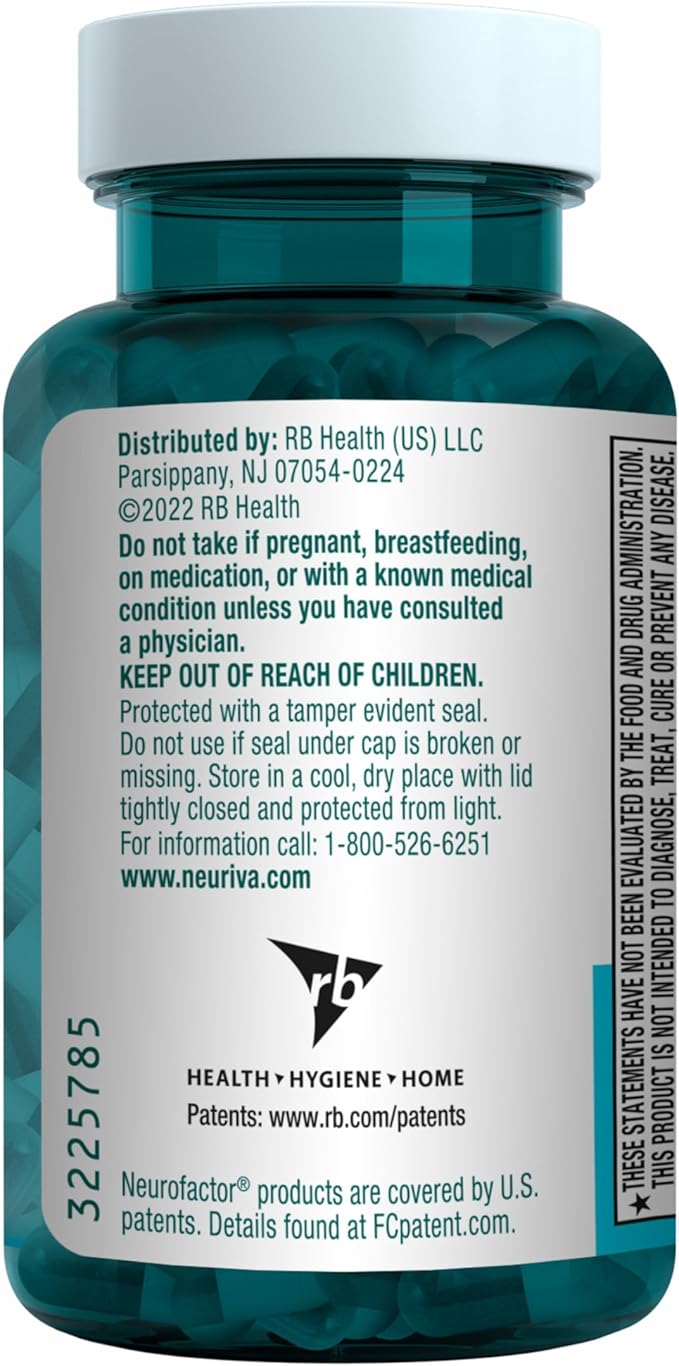NEURIVA Plus Brain Supplement for Memory and Focus Clinically Tested Nootropics for Concentration for Mental Clarity Cognitive Enhancement Vitamins B6 B12 Phosphatidylserine 30 Capsules
