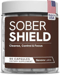 Sober Shield | All-in-One Detox &amp Craving Support – Focus Mood &amp Motivation Support for Quitting Bad Habits – Full Body Detox Cleanse – Anti Alcohol Supplement &amp More – 90 Capsules