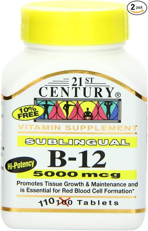 21st Century B-12 5000 Mcg Sublingual Tablets 110-Count (Pack of 2)