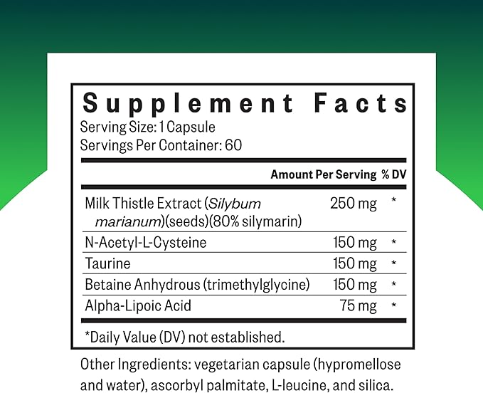 Seeking Health Liver Nutrients - Health Supplement for Glutathione Production Support - Liver Cell Function Support with Milk Thistle Alpha-Lipoic Acid &amp N-Acetyl-L-Cysteine - 60 Capsules