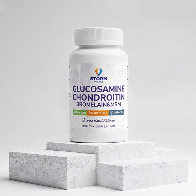 Glucosamine Chondroitin with MSM Bromelain Boswellia Collagen Hyaluronic Acid Selenium &amp Vitamin D – Dietary Supplement – 60 Tablets