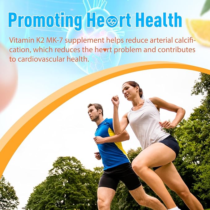 Vitamin K2 MK-7 Gummies 100mcg Extra Strength K2 Vitamin Supplement for Bone &amp He-Art Support Chewable Natural Orange Flavor Non GMO Vegan 120 Gummies