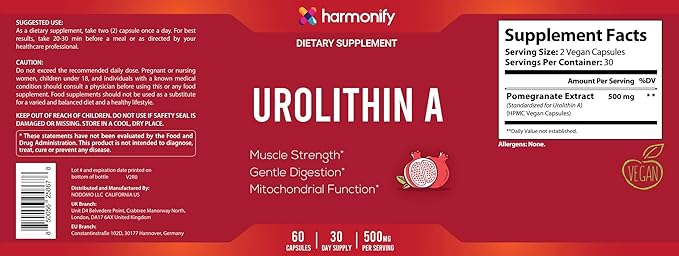 Urolithin A Supplement Advance Support Capsule 60 Capsules 30-Day Supply Proudly USA Company