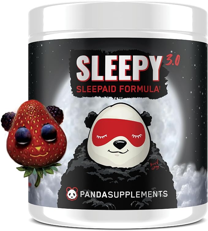 Underground Bio Labs Panda Supps – Sleepy 3.0 Natural Sleep Aid Formula: 5mg Melatonin 300mg GABA Chamomile Extract (Mixed Berry) 30 Servings