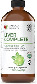 Complete Natural Products Liver Complete 12oz - Organic Liquid Liver Cleanse &amp Detox Supplement for High Enzymes Fatty Liver Liver Support