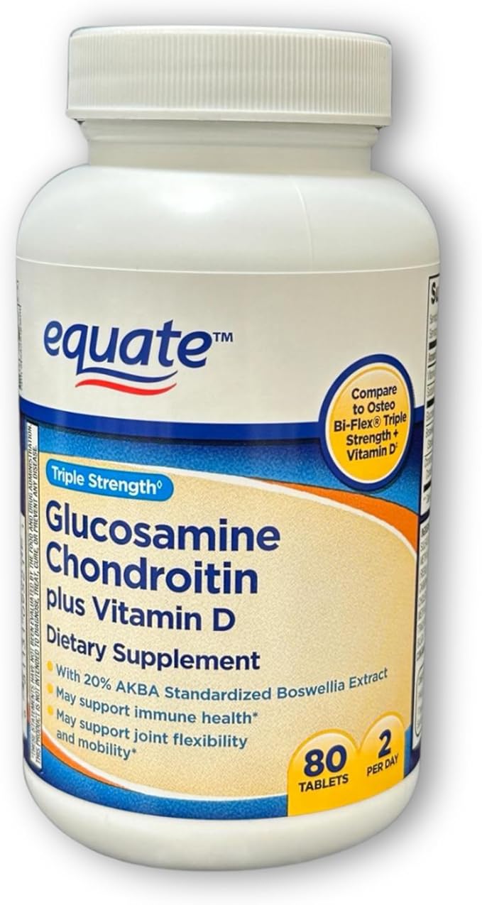 Glucosamine Chondroitin Plus Vitamin D- Tablets Triple Strength 80ct (Pack of 1)