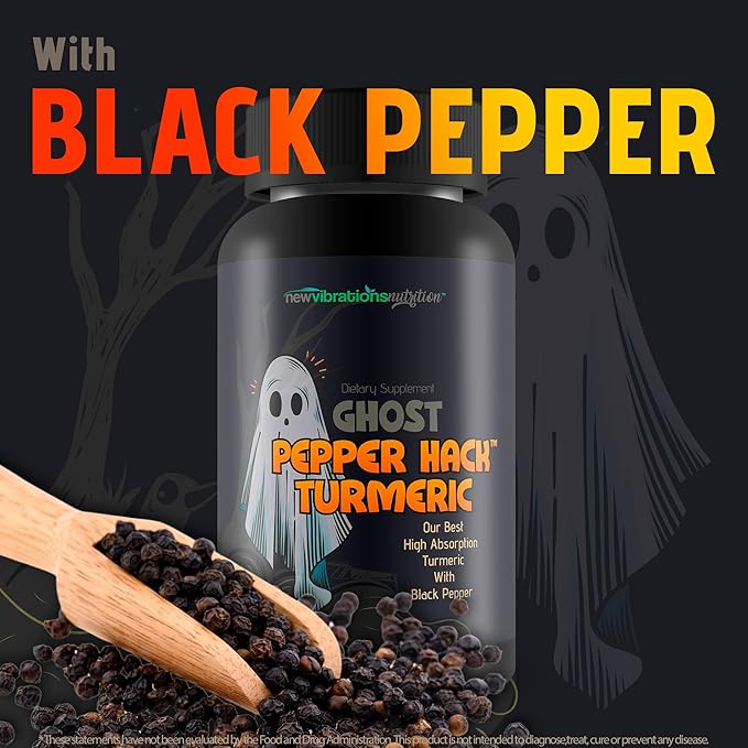 Ghost Pepper Hack Turmeric - Our Best Gold Turmeric Curcumin with Black Pepper Supplement - Super High Absorption Turmiric Capsules - Curcumin Turmeric Black Pepper Supplement with Vitamin C &amp Gin