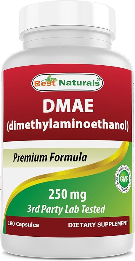 Best Naturals DMAE Supplement 250 mg &amp Vitamin B1 as Thiamine Mononitrate 100 mg