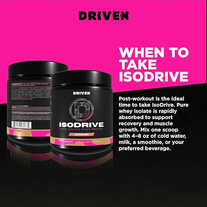 Driven Nutrition ISODRIVE Premium Whey Isolate (1lb Cappucino)