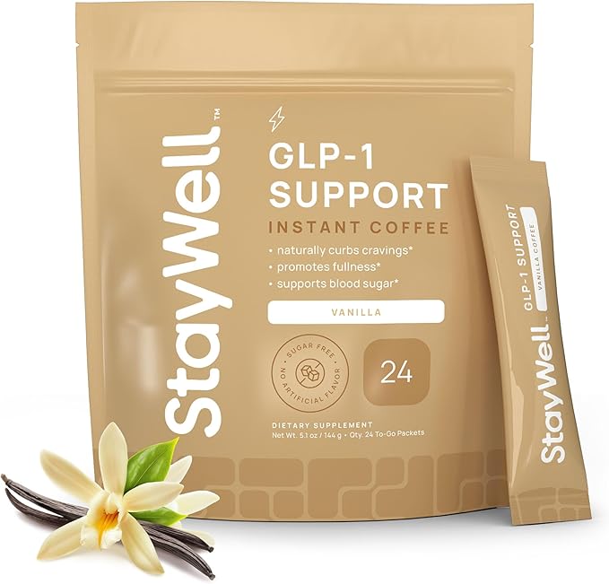 Slim Coffee GLP-1 Supplement | GLP 1 Booster to Control Appetite and Cravings | Great Tasting Metabolic Support - Coffee Bean Extract Green Tea Yerba Mate (Vanilla)