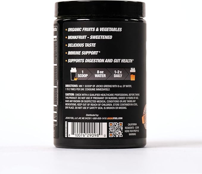 Jocko Fuel Whey Protein Powder Vanilla Daily Greens Peach