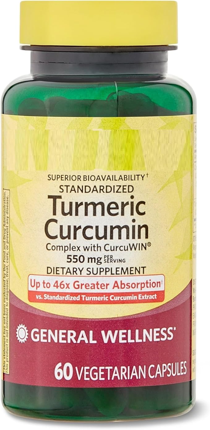 SEDLAV Turmeric Curcumin Complex with CurcuWIN General Wellness Dietary Supplement Vegetarian Capsules 550 mg 60 Count Sticker
