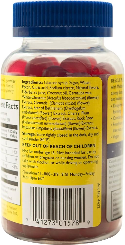 Nighttime Sleep Aid Bundle 3Pk - Bach Rescue Sleep Kids Dropper 10mL [and] Rescue Sleep Liquid Melts 28Ct [and] Rescue Plus Sleep Gummies with 5mg Melatonin/dose 60Ct