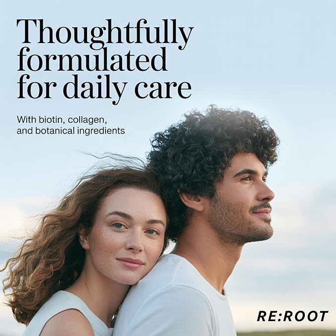 RE:ROOT Hair Growth Supplement – 12000 mcg Biotin with Collagen Keratin MSM &amp Bamboo – Hair Skin &amp Nails Support – 60 Vegan Capsules