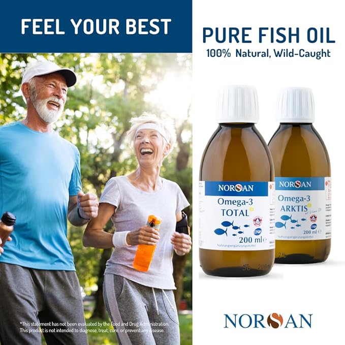 NORSAN Omega-3 Arktis Fish Oil – High-Potency 2000 mg EPA + DHA per Serving – Supports Heart Brain &amp Vision Health* – Natural Lemon Flavor – Friend of the Sea Certified – 6.8 fl oz Bottle (200ml