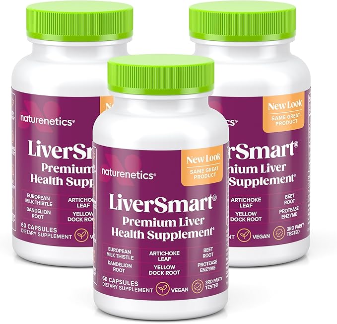 Naturenetics Milk Thistle Liver Cleanse &amp Support Supplement 60 Capsules - 80% Silymarin Extract with Artichoke &amp Dandelion Supports Liver Enzymes Energy &amp Digestion - Vegan Gluten-Fr