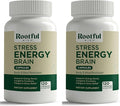 Stress Energy Brain (2 Pack) - Fatigue Supplement with Stress Energy Support - Rhodiola Rosea Lions Mane L Theanine Ginkgo Biloba Milk Thistle Iron - 4 Months Supply
