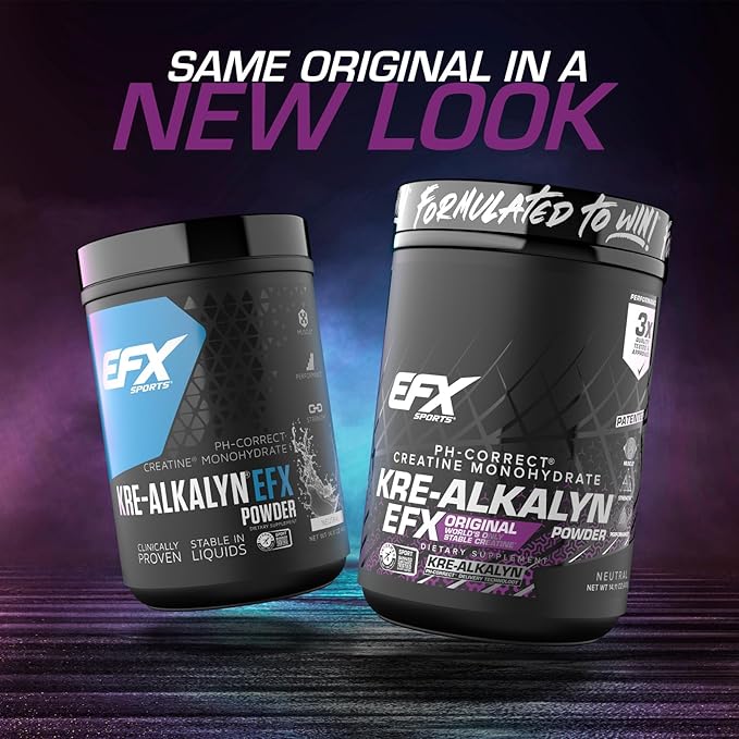 EFX Sports Kre-Alkalyn EFX Powder | pH Correct Creatine Monohydrate Powder Supplement | Strength Muscle Growth &amp Performance | 266 Servings (Unflavored)