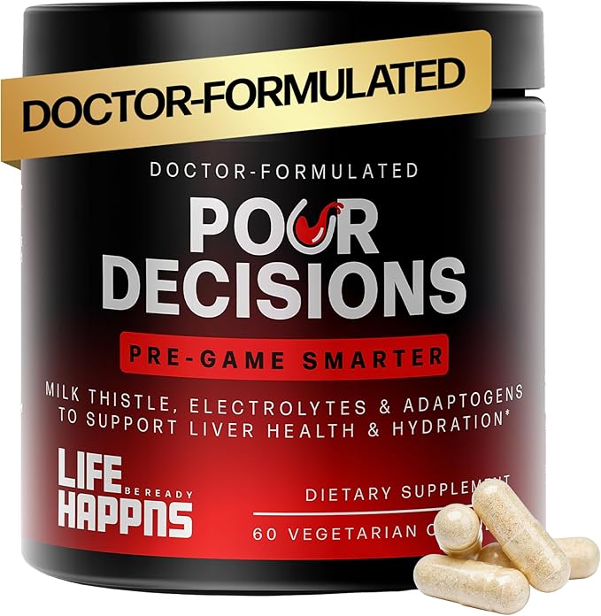 Life Happns Liver Support &amp Recovery Supplement for Adults – Doctor-Formulated with Milk Thistle Schizandra Rosemary B6 &amp Electrolytes for Natural Detox Pathways Hydration &amp After-Part