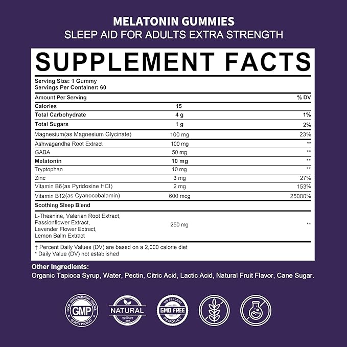 NEVISS Melatonin Gummies 10mg + Sugar Free Probiotics Gummies