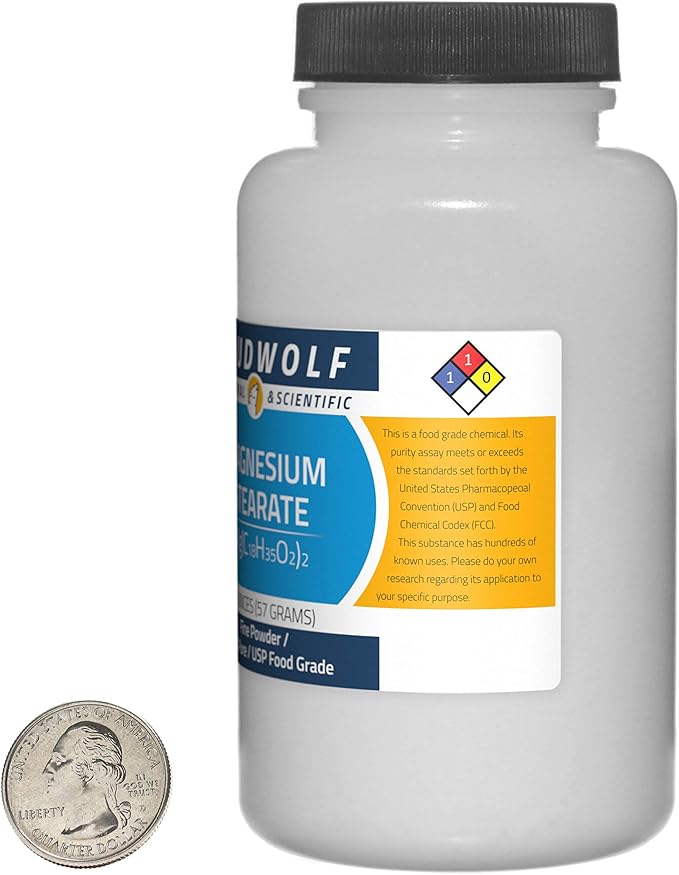 Magnesium Stearate / 12 Ounces / 6 Bottles / 100% Pure USP Food Grade/Fine Powder