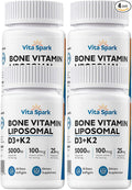 Vitamin D3 K2 - Liposomal Bone Vitamins Supplement 5000IU D3 100mcg K2 MK7 &amp Magnesium For Women and Men | Supports Bone Teeth Heart Immune and Vascular Health* 120 Days Mini Softgels