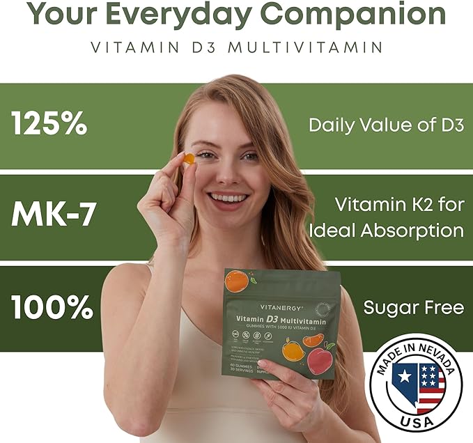 Multivitamin Women Gummies with Vitamin D3 K2 16 Essential Vitamins and Minerals Bone Heart and Immune Support Vegan Sugar-Free Mango Orange Flavor Portable Pouch Made in USA 60 Ct