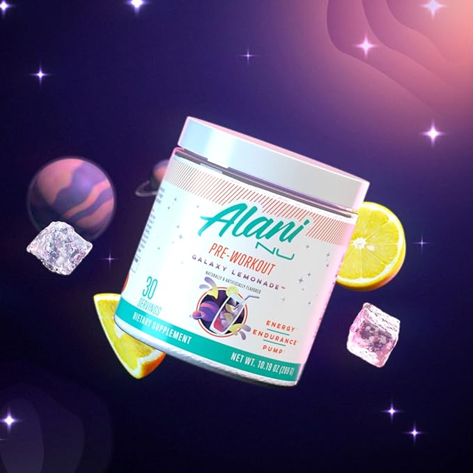 Alani Nu Pre Workout Powder GLAXAY Lemonade Amino Energy Boost Endurance Supplement Sugar Free 200mg Caffeine L-Theanine Beta-Alanine L-Citrulline 30 Servings