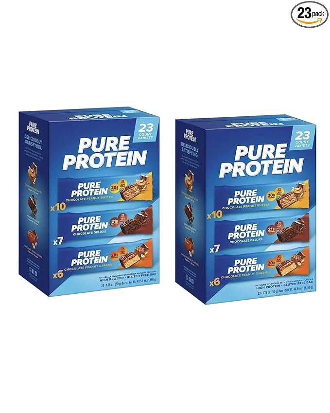 Pure Proteins Bar Nutrient Rich Snacks with High Protein for Energy Support Minimal Sugar Gluten-Free Variety Pack 20g Protein BULK (23 Pack) (2-Pack Mix)