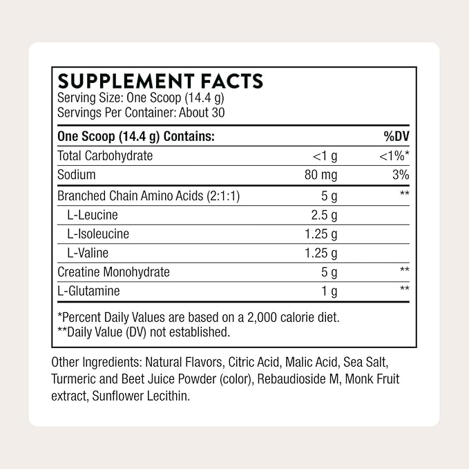 THORNE - Creatine + BCAAs - Micronized Creatine Monohydrate + BCAA Powder - Support for Muscles Exercise Endurance &amp Recovery* - for Women &amp Men - Peach Mango - NSF Certified for Sport - 30 S
