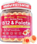 Methyl B12 5000mcg &amp L-Methylfolate Gummies for Women Men - Active 5-MTHF &amp Methylted B-Complex Multivitamin Supplement + B6 CholineTMG for Cellular Energy Cognition Methylation MTHFR Gen