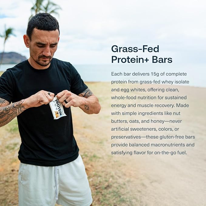 Transparent Labs Protein+ Bars - Whole-Food Protein Bars w/ 15g+ Grass-Fed Whey &amp Egg Whites Protein Natural Peanut &amp Almond Butter No Artificial Sweeteners - Sea Salt Brownie 12 Bars