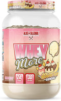 Axe &amp Sledge WHEY More Premium Protein Blend | 24g Protein Whey Concentrate &amp Isolate | Prebiotic Fiber for Enhanced Absorption | Banana Split Sundae