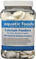 Aquatic Foods Inc. Calcium Feeder Disks for Shrimp Snails Crabs Crayfish Hermit Crabs and All Tropical Fish 200 Count Jar of Small-Medium Feeder Disks