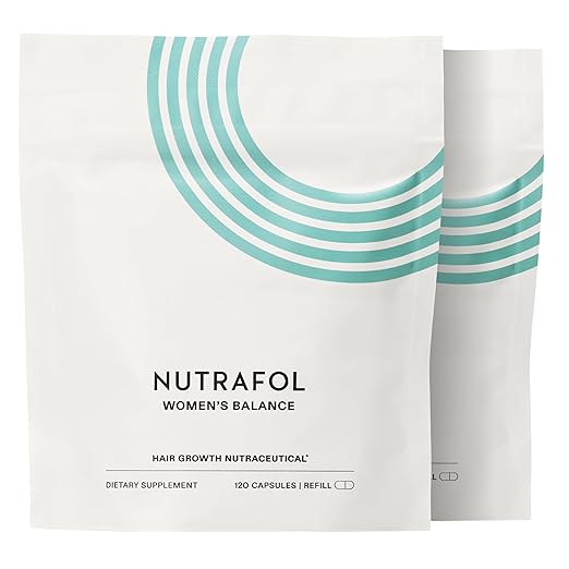 Nutrafol Women's Balance Hair Growth Supplements for Ages 45+ Clinically Proven for Visibly Thicker Hair and Scalp Coverage Dermatologist Recommended - 2 Month Supply 2 Refill Pouches