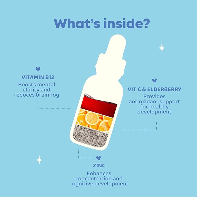 JoySpring Daily Multivitamin with Burdock Root &amp Elderberry Bundle | Kids Vitamins Naturally Sourced Non-GMO Non-Alcoholic Liquid Formula Immunity Health Support | Vegan &amp Vegetarian Supple