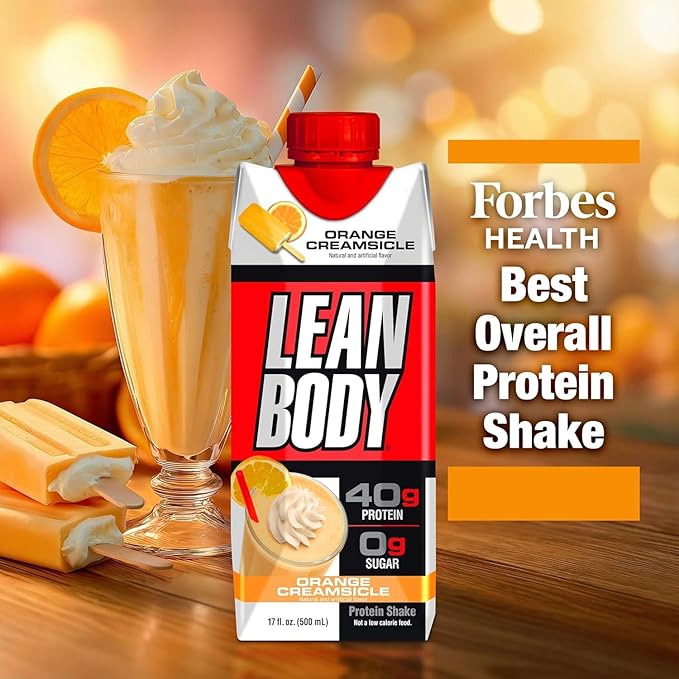 LABRADA Lean Body Ready-to-Drink Orange Creamsicle Protein Shake 40g Protein Whey Blend 0 Sugar Gluten Free 22 Vitamins &amp Minerals 17 Fl Oz (Pack of 12)