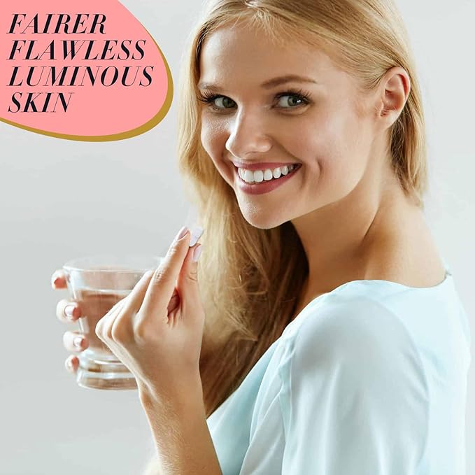 TAUT Bright Hyper Pigmentation Capsules - L Glutathione Supplement for Collagen with Alpha Lipoic Acid - Grape Seed Extract - Vitamin C Skin Whitening Capsules for Dark Spots - 60 Capsules